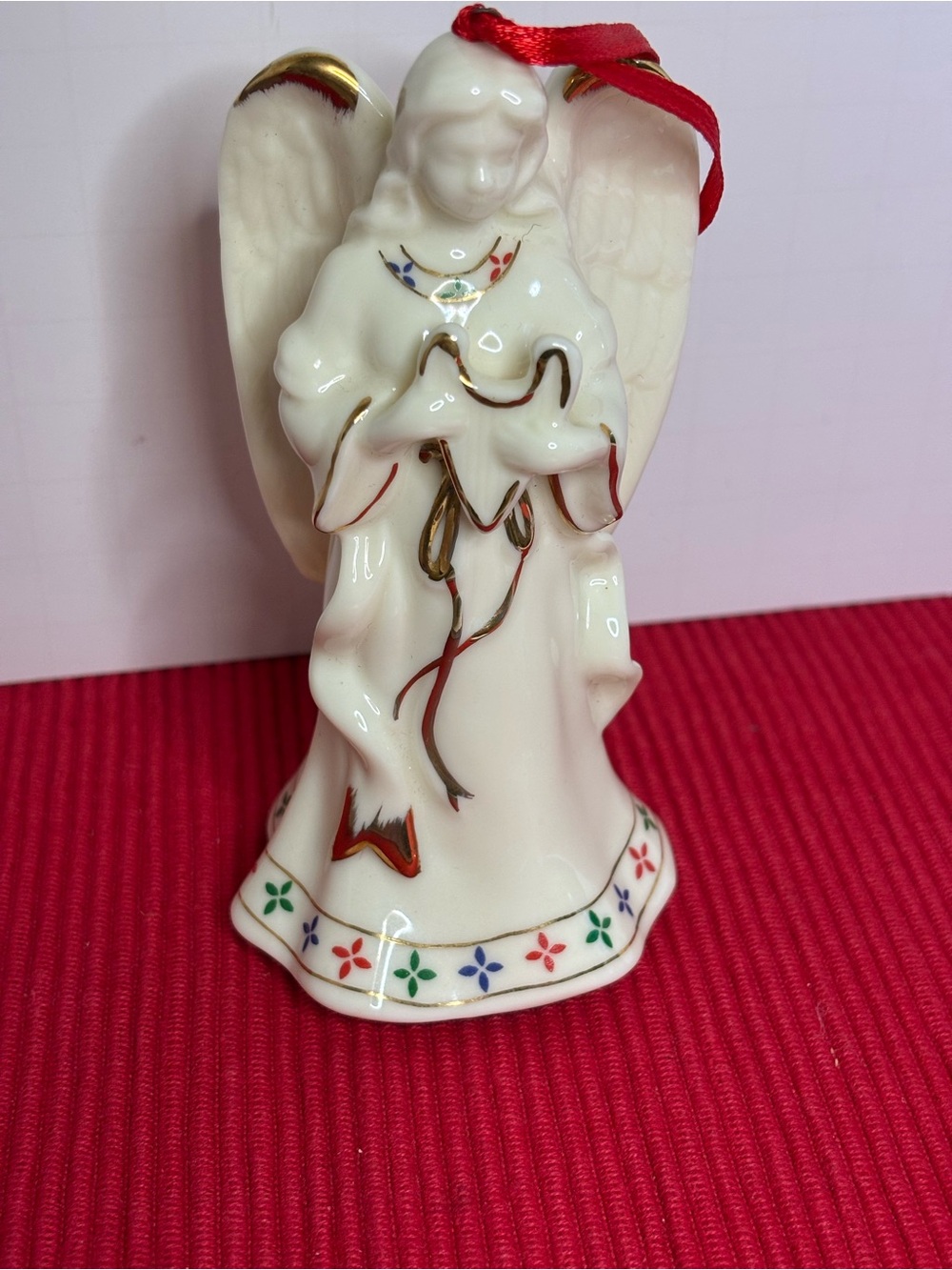 Formalities By Baum Bros.Cream Angel Ornament with Hand-Painted Accents